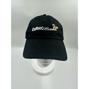 Coffee Cow CoffeeCow.com Hat Cap - Adjustable Strap - Black 100% Cotton